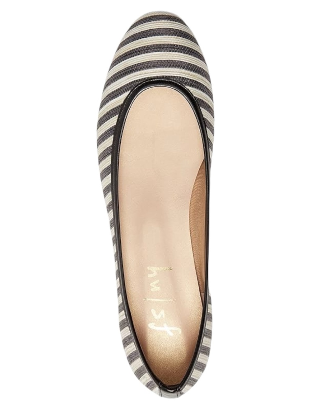 NEW French Sole FS/NY Olivia Ballet Flats Black Beige Stripe Made In Spain SZ 9 - Picture 5 of 16